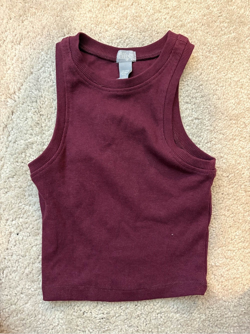 Women Ribbed Tank Top - Maroon